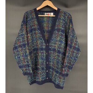 Vintage Paul Harris Design Womens Multicolor Cardigan Sweater M Mohair Oversized